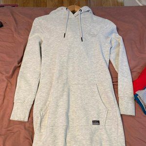 Superdry long sweatshirt in white